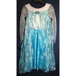 Disney ELSA Costume / Cape Gown Dress Child LG 10-12 Frozen Movie Blue Fancy